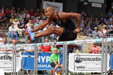 Damian Warner on the way to another Canadian decathlon record in Gotzis (Jean Pierre Durand)